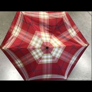 Authentic BURBERRY Red Plaid Umbrella NWT